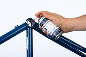 Pioneer Valley Frameworks anti-rust spray corrosion treatment Framesaver JP Weigle ProGold custom bike steel frame care Picture