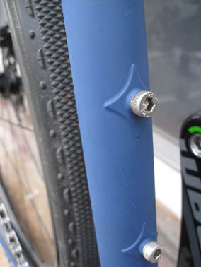 Pioneer Valley Frameworks  matte blue paint custom frame reinforced water bottle cage mounts thin-walled butted tubingPicture